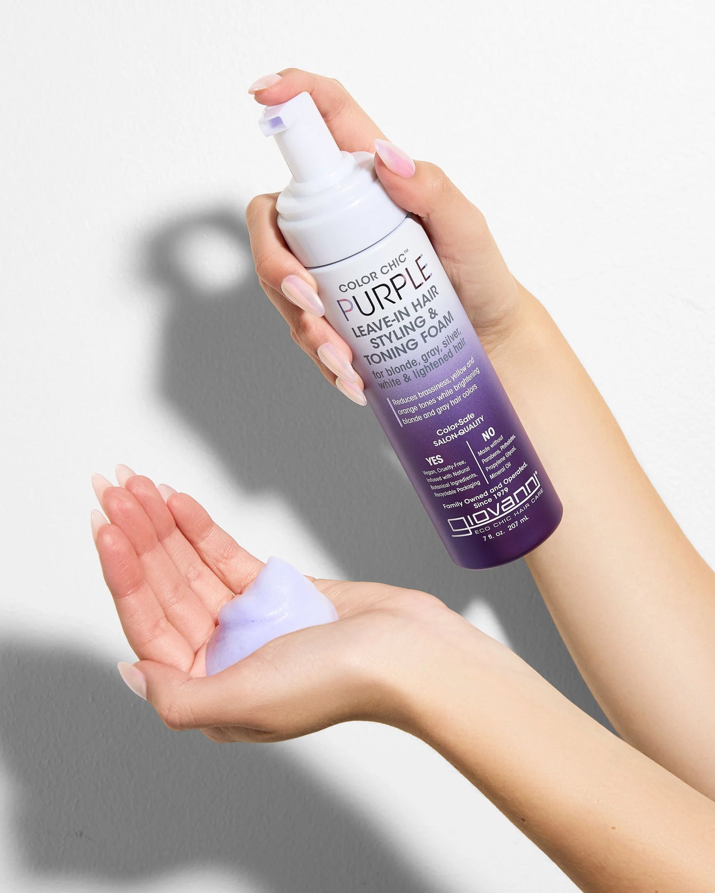 Giovanni Color Chic™ Purple Leave-In Hair Styling & Toning Foam, 207ml